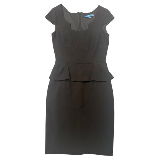 ANTONIO MELANI Dresses & Skirts - Antonio Melani Olive Green Peplum Sheath Dress Sz 2 Cap Sleeve Career Dress